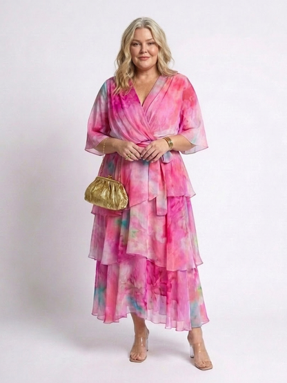 Calista | Vestido Maxi en Capas con Lazo en Cintura