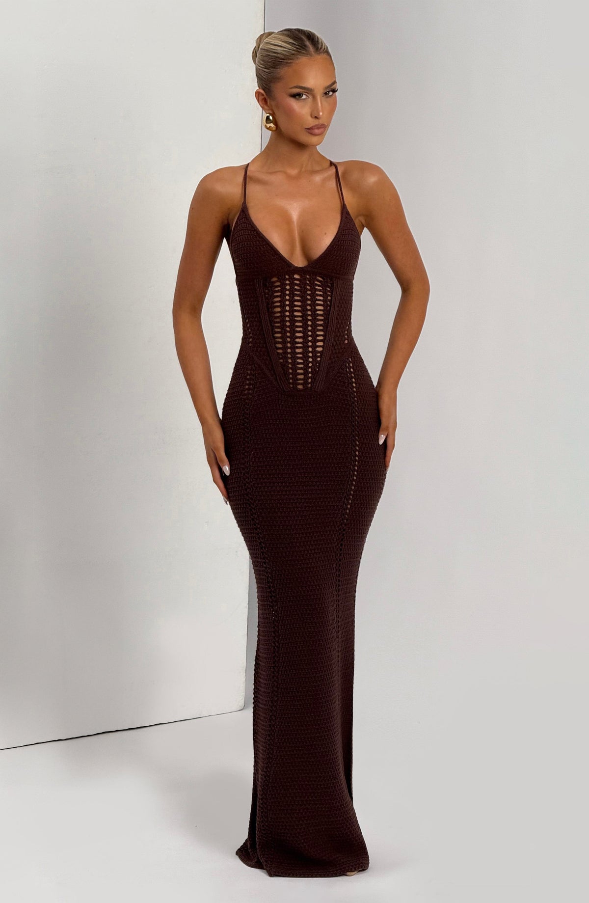 Vestido Largo Granate Xanthe